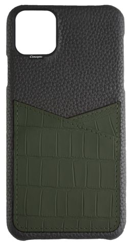 Customized Matte Midnight Green Embossed Pocket Crocodile Case