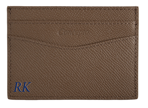 Customized Taupe Epsom Cardholder