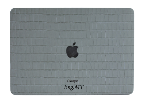 Customized Matte Grey Embossed Crocodile Macbook Case
