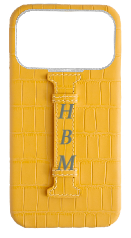 Customized Matte Yellow Embossed Crocodile Case