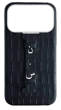 Customized Matte Black Embossed Crocodile Case