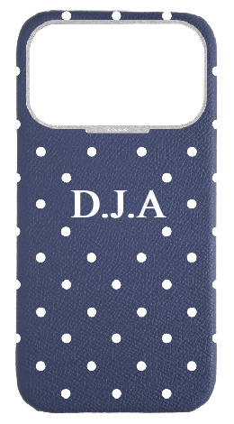 Customized Navy Strapless Epsom Case 
                 Polka Dots