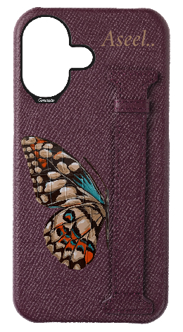 Customized Maroon Epsom Side Strap Case