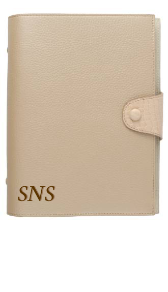 Customized Beige / Floral White Notebook