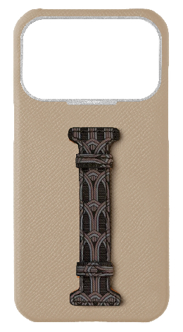 Customized Cream Monogram Middle Strap Case
