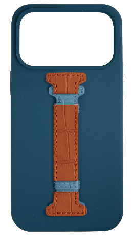 Customized Blue Silicon Middle Strap Case