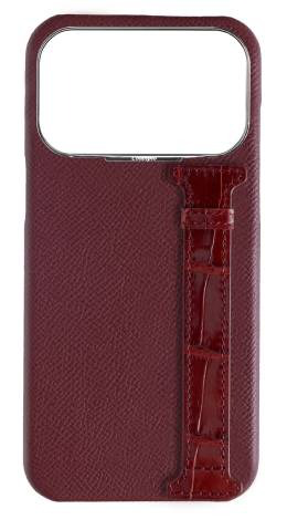Customized Burgundy Exotic Crocodile Side Strap Case