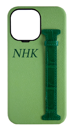 Customized Leaf Green / Royal Green Exotic Crocodile Side Strap Case