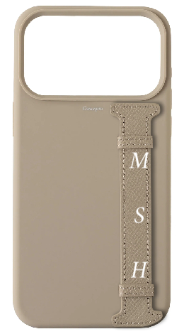 Customized Cream Silicon Side Strap Case