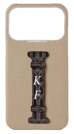 Customized Cream Monogram Middle Strap Case