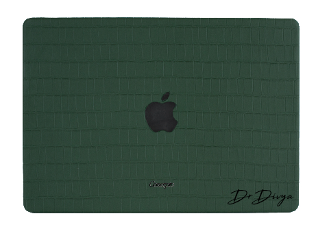 Customized Royal Green Embossed Crocodile Macbook Case