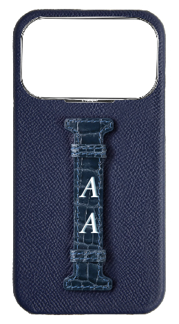 Customized Navy Exotic Crocodile Middle Strap Case