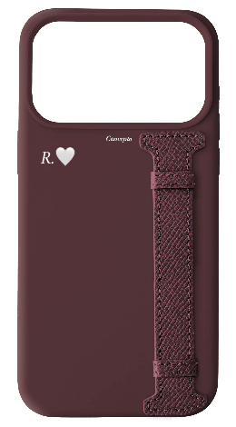Customized Burgundy Silicon Side Strap Case