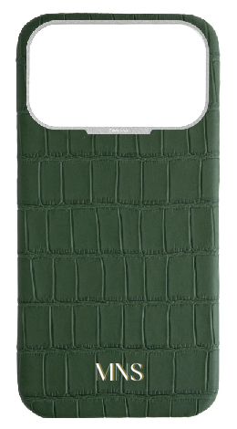 Customized Matte Midnight Green Strapless Embossed Crocodile Case