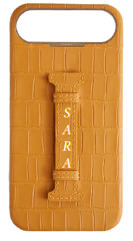 Customized Matte Mustard Embossed Crocodile Case
