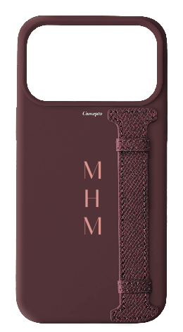 Customized Burgundy Silicon Middle Strap Case