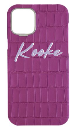 Customized Matte Fuchsia Strapless Embossed Crocodile Case