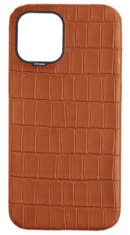 Customized Matte Camel Brown Strapless Embossed Crocodile Case
