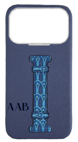 Customized Blue Monogram Middle Strap Case