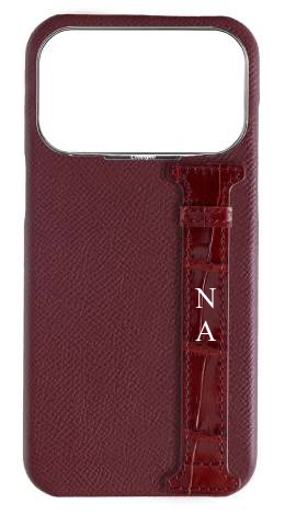 Customized Burgundy Exotic Crocodile Side Strap Case