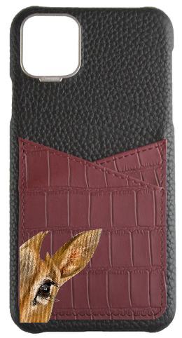 Customized Matte Maroon Embossed Pocket Crocodile Case