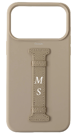 Customized Cream Silicon Middle Strap Case