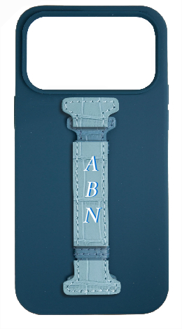 Customized Blue Silicon Middle Strap Case