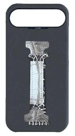 Customized Grey Monogram Middle Strap Case