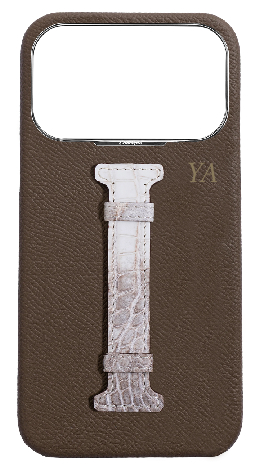 Customized Taupe Himalayan Exotic Crocodile Middle Strap Case