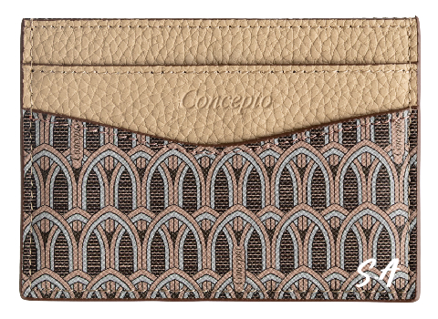 Customized Cream Monogram Cardholder