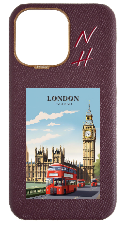 Customized Maroon Strapless Epsom Case 
                 London