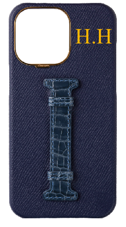 Customized Navy Exotic Crocodile Middle Strap Case