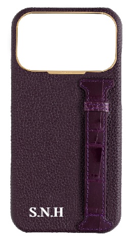 Customized Deep Purple Exotic Crocodile Side Strap Case