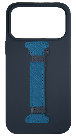 Customized Dark Navy Silicon Middle Strap Case