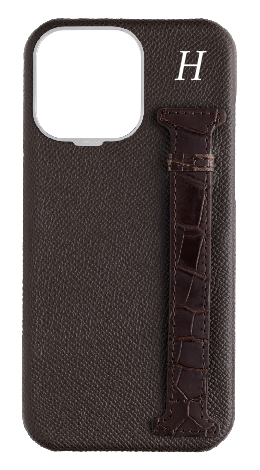 Customized Brown Exotic Crocodile Side Strap Case