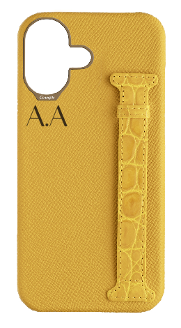 Customized Yellow Exotic Crocodile Side Strap Case
