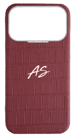 Customized Matte Maroon Strapless Embossed Crocodile Case