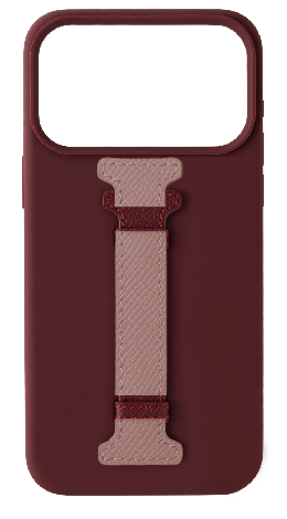 Customized Maroon Silicon Middle Strap Case
