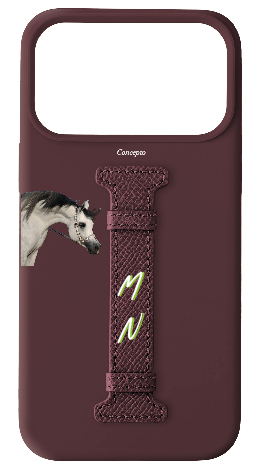 Customized Burgundy Silicon Middle Strap Case