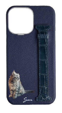 Customized Navy Exotic Crocodile Side Strap Case