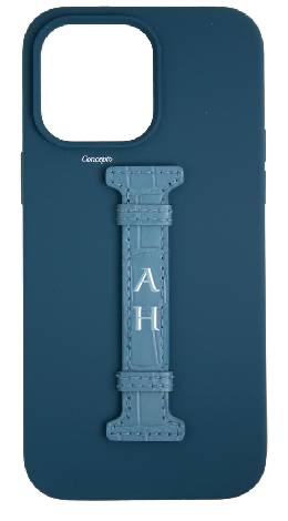 Customized Blue Silicon Middle Strap Case