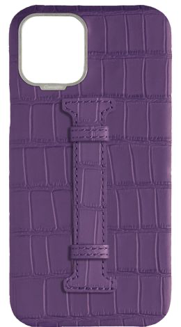 Customized Matte Purple Embossed Crocodile Case