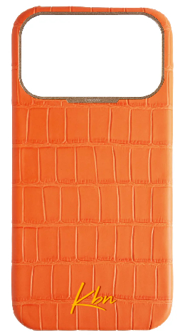 Customized Matte Orange Strapless Embossed Crocodile Case