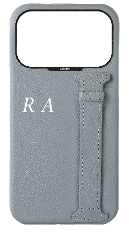 Customized Light Blue Grey Epsom Side Strap Case