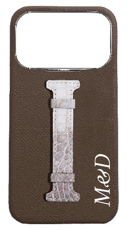 Customized Taupe Himalayan Exotic Crocodile Middle Strap Case