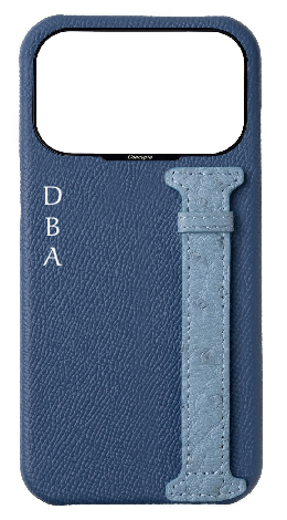 Customized River Blue / Aqua Exotic Ostrich Side Strap Case
