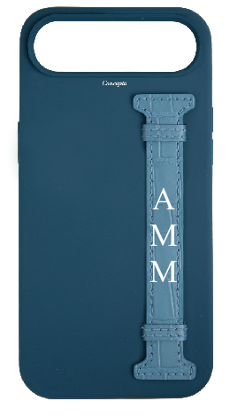 Customized Blue Silicon Side Strap Case