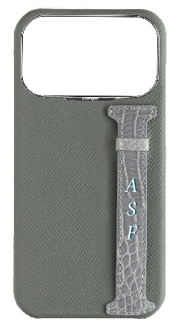 Customized Grey Exotic Crocodile Side Strap Case