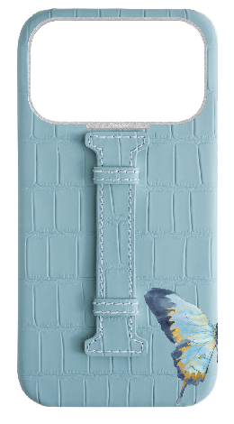 Customized Matte Light Blue Embossed Crocodile Case
