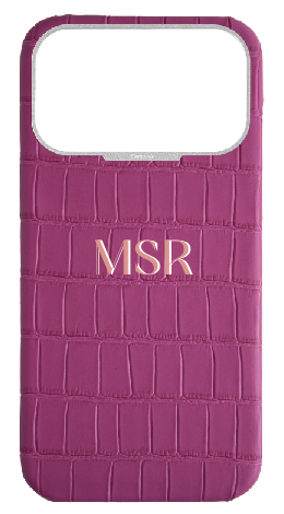 Customized Matte Fuchsia Strapless Embossed Crocodile Case